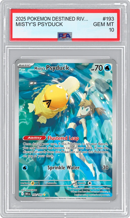 2025 POKEMON DESTINED RIVALS MISTY'S PSYDUCK #193 PSA 10