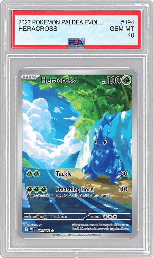 2023 POKEMON PALDEA EVOLVED HERACROSS #194 PSA 10