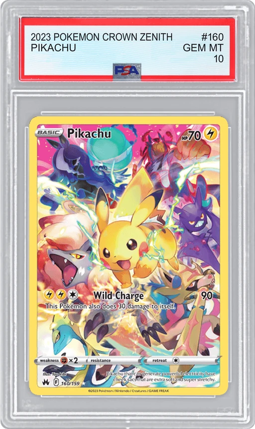 2023 POKEMON CROWN ZENITH PIKACHU #160 PSA 10