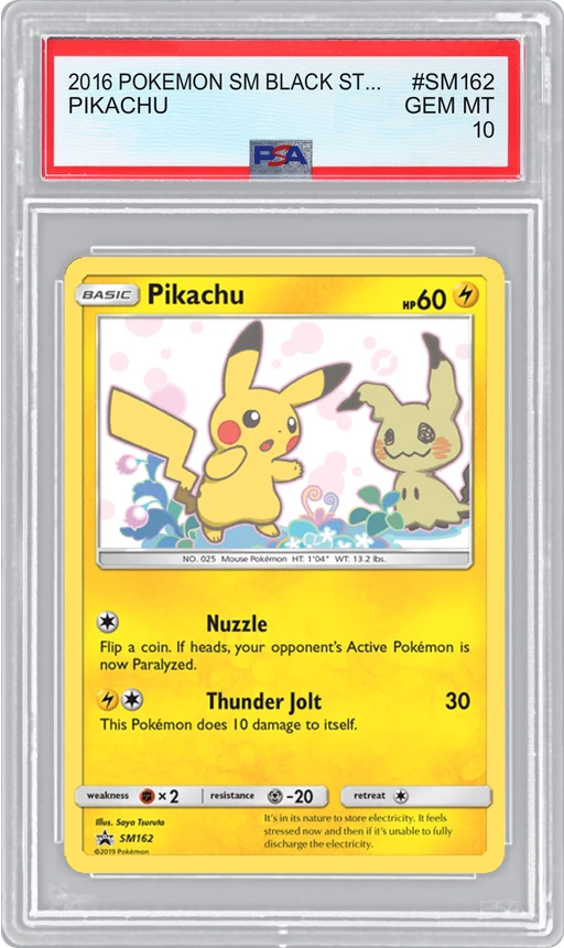 2016 POKEMON SM BLACK STAR PROMOS PIKACHU #SM162 PSA 10