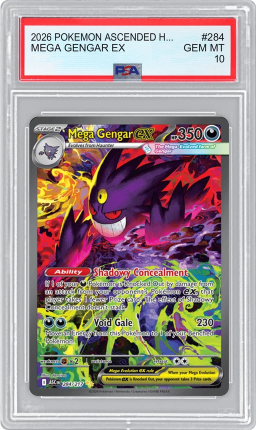 2026 POKEMON ASCENDED HEROES MEGA GENGAR EX #284 PSA 10