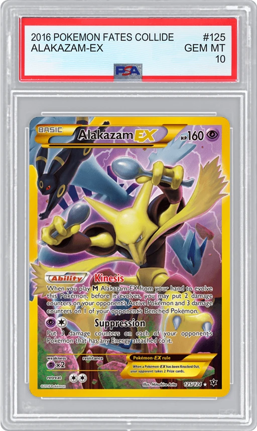 2016 POKEMON FATES COLLIDE ALAKAZAM-EX #125 PSA 10